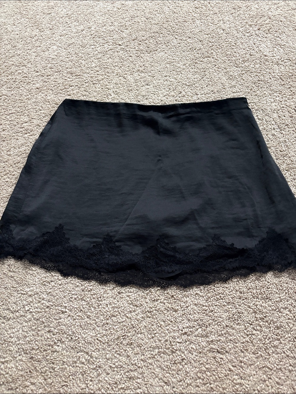Abercrombie & Fitch Black Mini Skort with Lace Hem